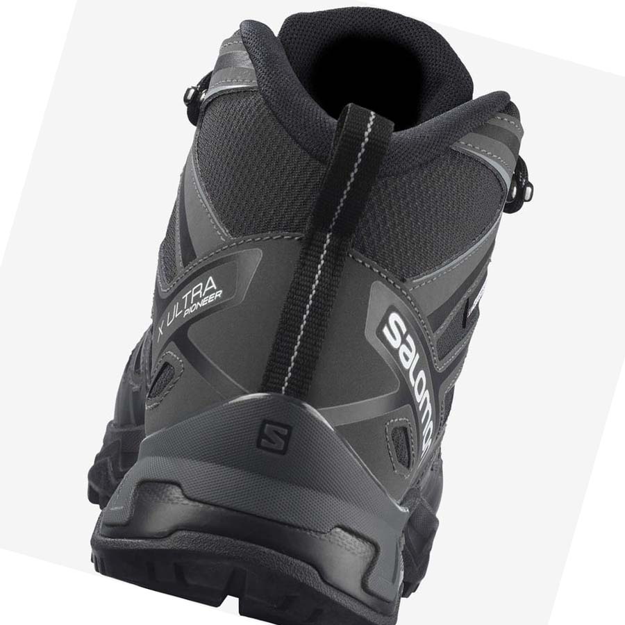 Salomon X ULTRA PIONEER MID CLIMASALOMON™ WATERPROOF Erkek Yürüyüş Ayakkabısı Gri Siyah | TR 3554HAP